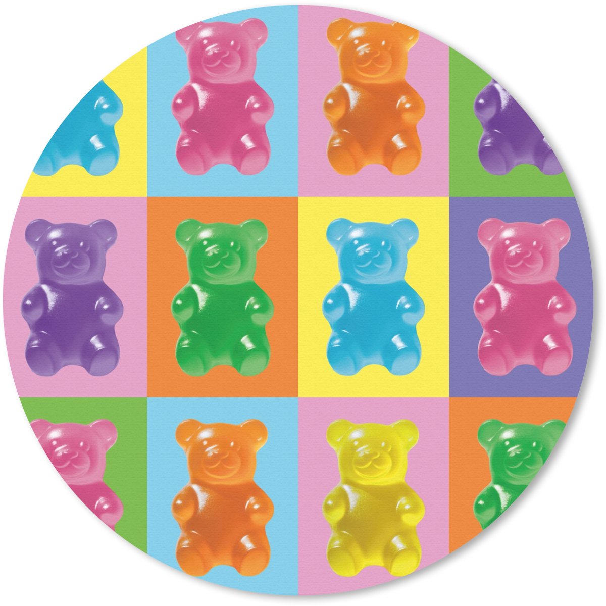 Muismat rond 40x40 cm - Mousepad Art- Snoep - Kleurrijk - Ronde muismatten