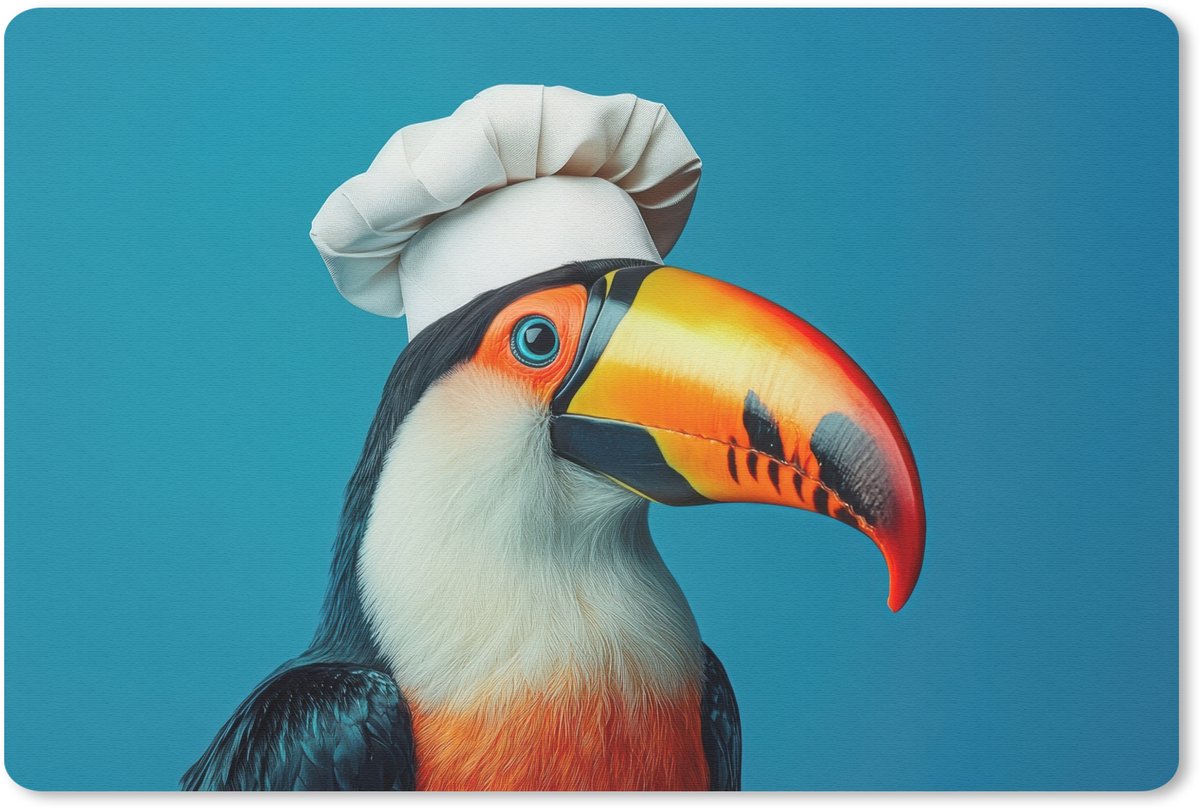 Muismat 27x18 cm - Mousepad Toekan - Papegaai - Vogel - Koksmuts - Muismatten