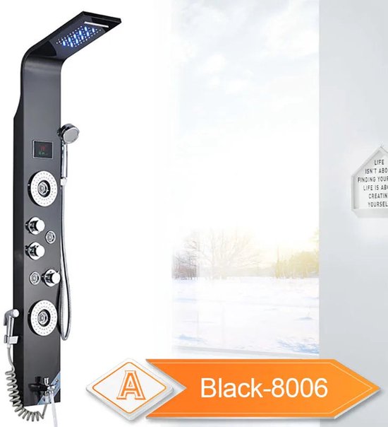 Saniclear Nero Inbouwregendouche 30cm Met Vierkante Massagejets En Plafondarm Zwart Mat Sk80175