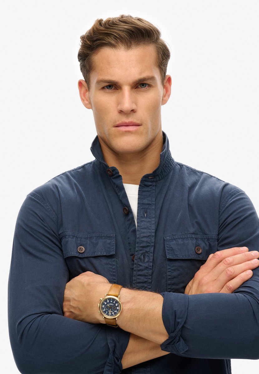 Superdry Military Overhemd Met Lange Mouwen M Man Marineblauw