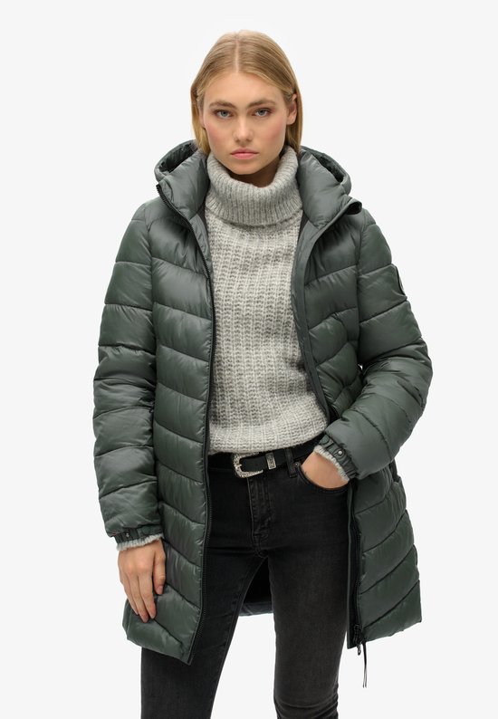 Superdry - Gewatteerde Fuji Mid jas met capuchon - Dames - Gewatteerde jassen