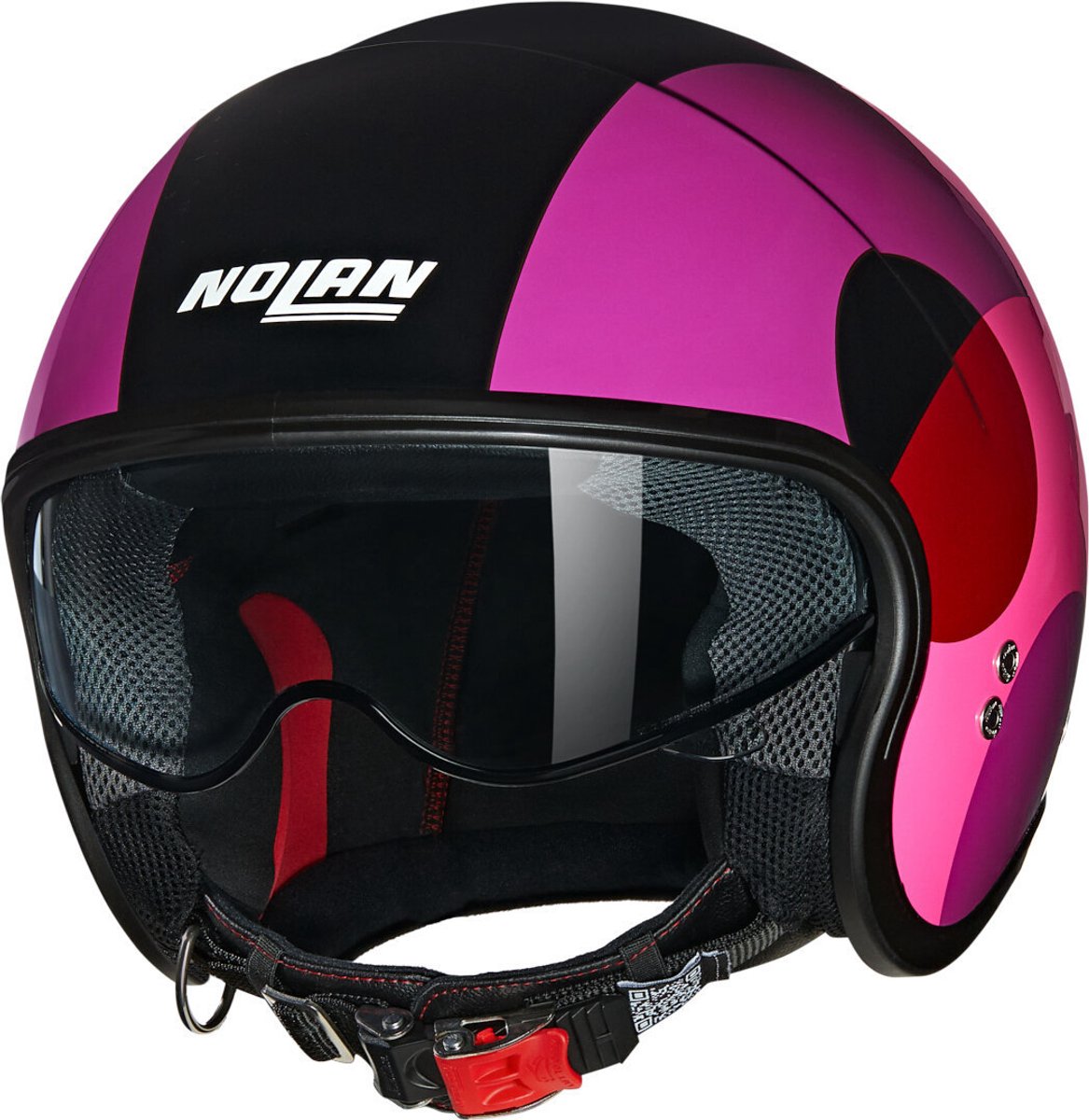 Nolan N21 06 Bicromo 346 Zwart Viola Rood Glossy Jethelm - Maat S - Helm