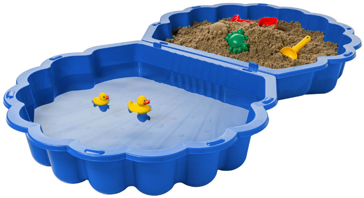Zandbak schelp blauw 2-delig88 x 77cm x 36 cm SwingKing Zandbak / waterbak met deksel — afbeelding 6