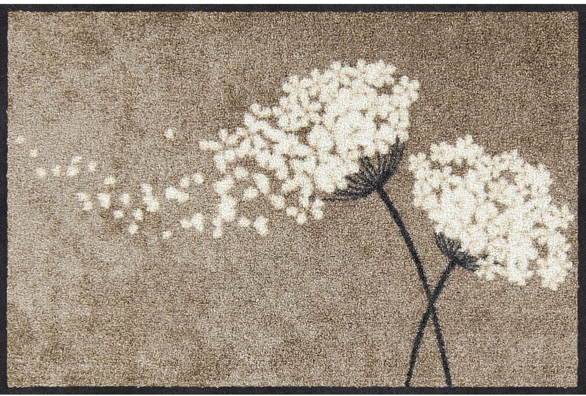 Ibenzoa Charmante Bloemige Deurmat Voor Binnen En Buiten Met Antislip Eigenschappen 50 x 75 cm Bruin