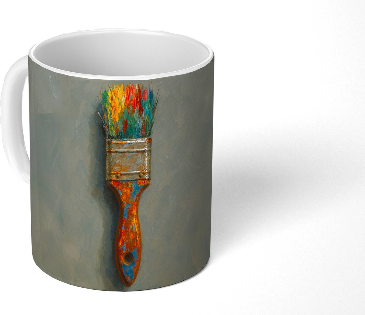 Mok - Koffiemok - Verf - Kwast - Schilderij - Mokken - 350 ML - Beker - Koffiemokken - Theemok