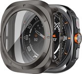 Bandz hard case met screen protector geschikt voor Samsung Galaxy Watch Ultra / Ultra 2025 - hoesje van polycarbonaat materiaal - Full cover case met screenprotector (titanium grijs)