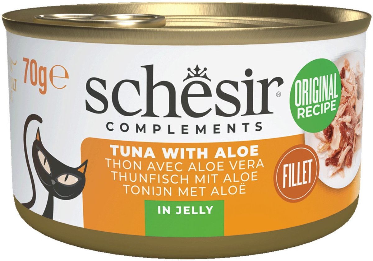Schesir Schesir - Volwassen Kattenvoer - Tonijn en Aloë - 24x70g