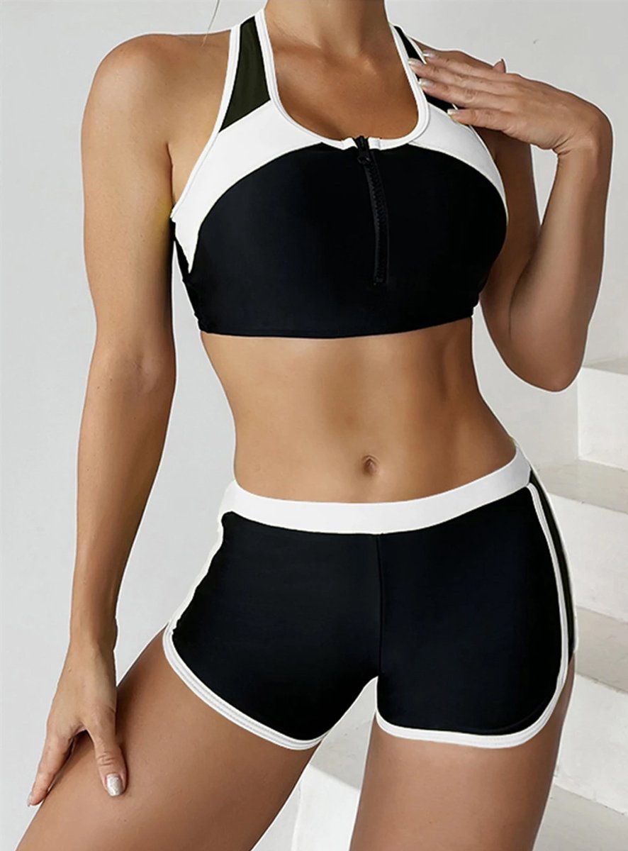 Sportieve Tankini Bikini - Badpak - Sport - Zwemmen - Dames - Zwembroek — afbeelding 4
