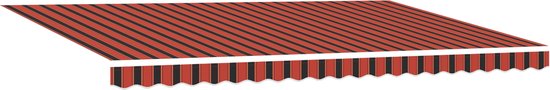 vidaXL - Store banne rétractable manuel - Oranje et marron - 500 x 300 cm
