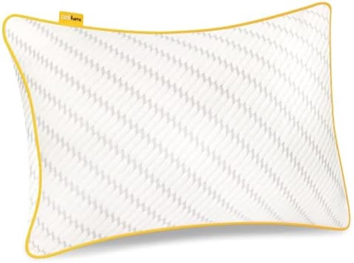 Luxe Traagschuim Hoofdkussen – Verstelbaar & Ademend met Bamboe Hoes | 71x45cm | Geschikt voor Zij-, Rug- & Buikslapers | Wit