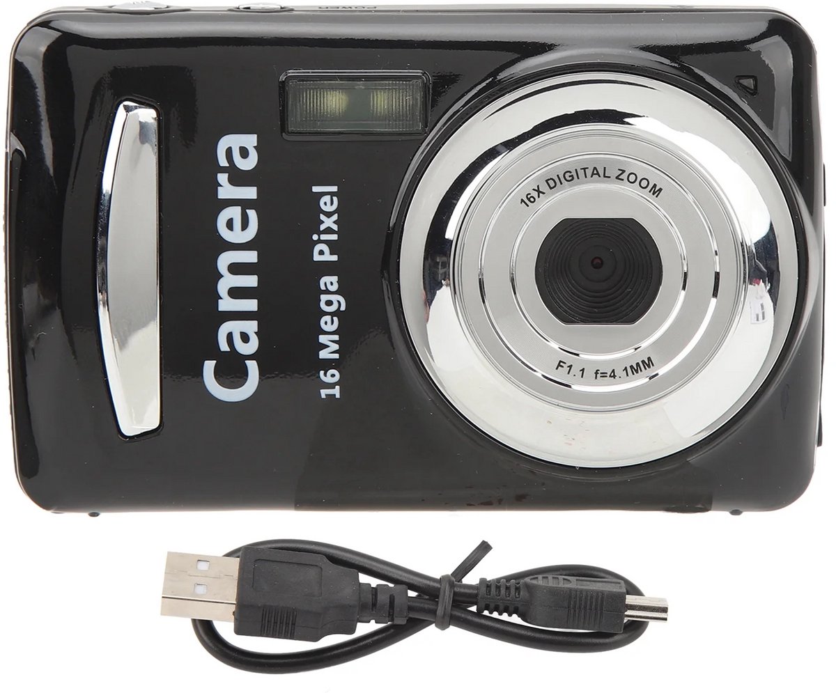 Compacte 16x Optische Zoomcamera met 16MP Sensor en 2,4" LCD
