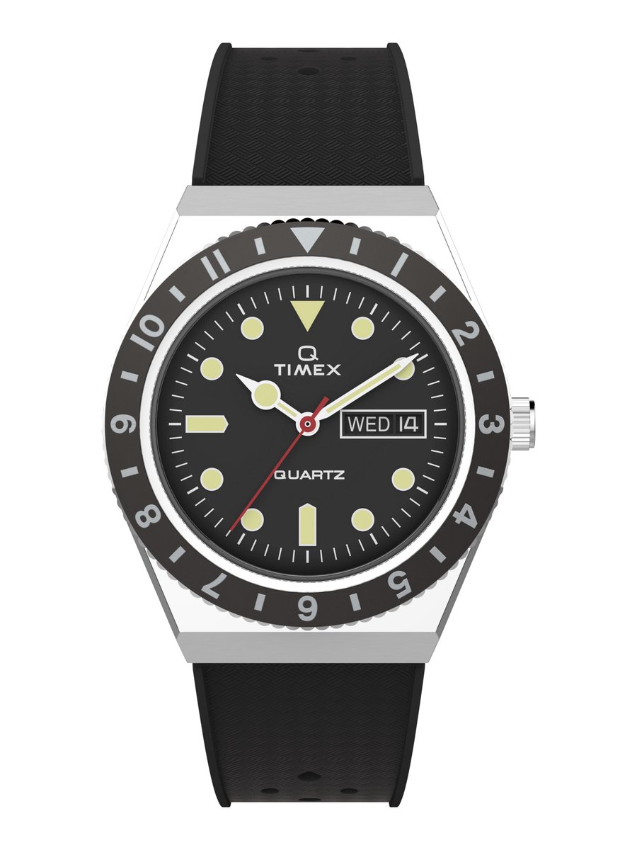 Timex Q Reissue TW2V32000 Horloge - Siliconen - Zwart - Ø 38 mm