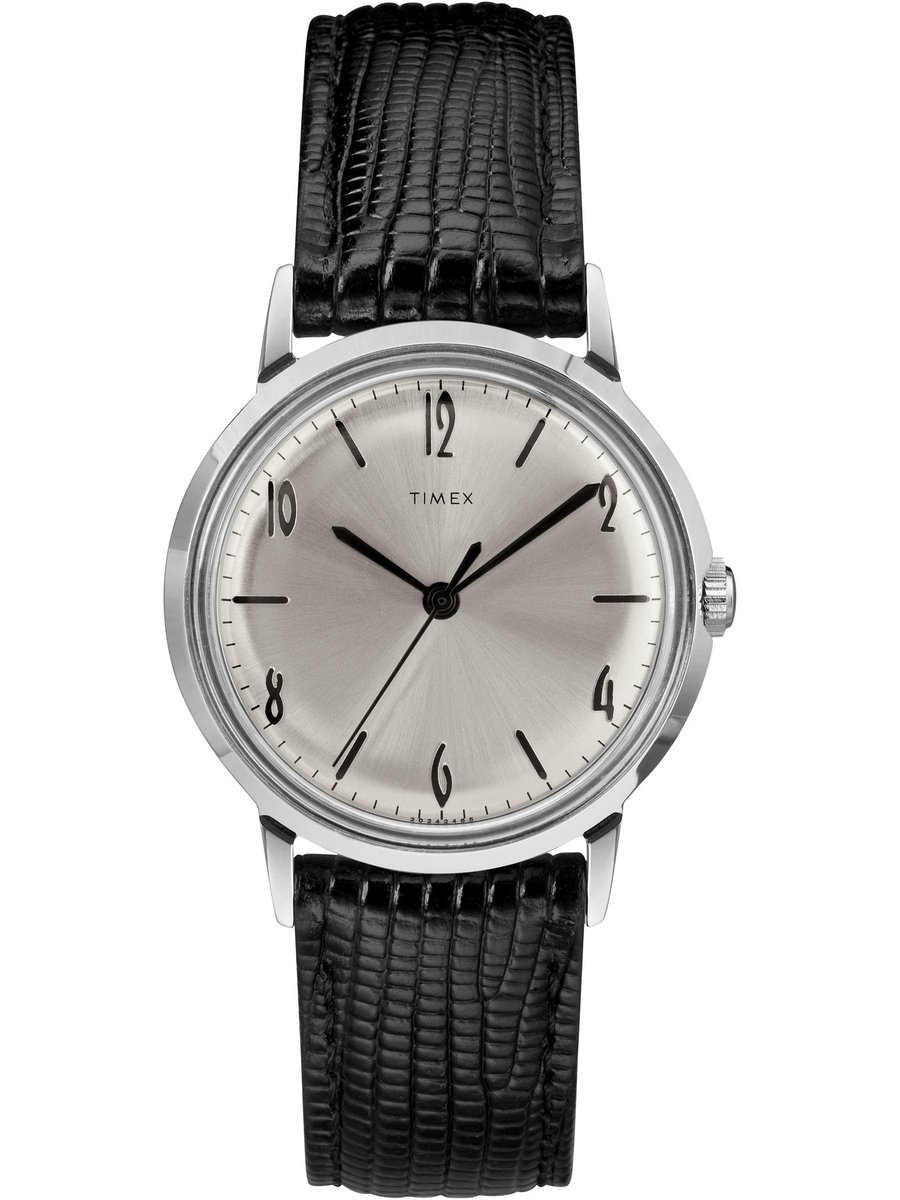 Timex Marlin Reissue Hand-Wound Mechanic TW2R47900 Horloge - Leer - Zwart - Ø 34 mm