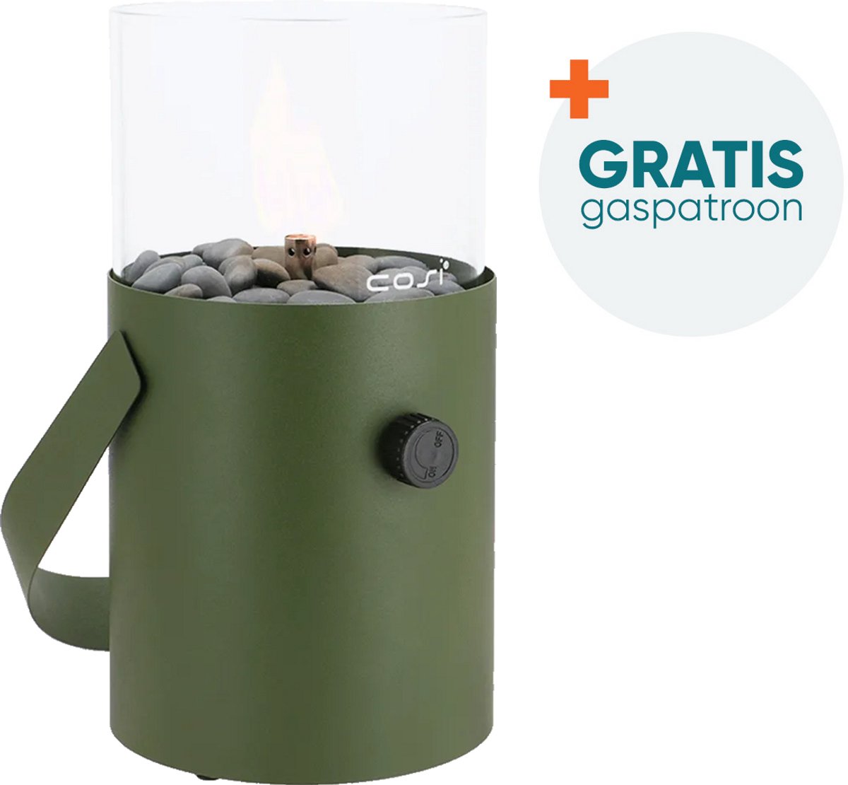 Cosiscoop moss green - Original - gaslantaarn met gratis gaspatroon