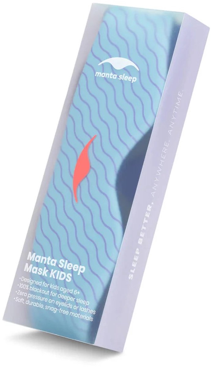 Manta KIDS Sleep Mask – Arctic Blue - Slaapmasker voor kinderen – 100% verduisterend – Geen druk op ogen – Volledig verstelbaar voor een perfecte pasvorm – Hypoallergeen – Zacht & ademend – Voor kinderen vanaf 6 jaar — afbeelding 2