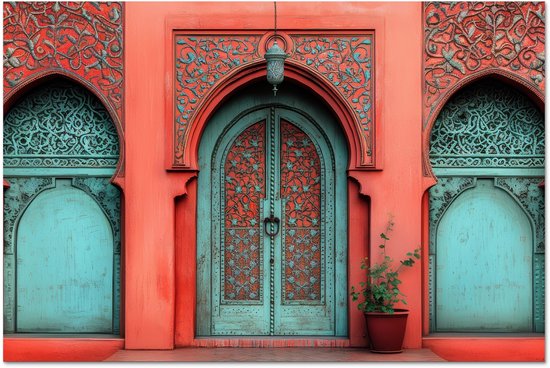 Crédence de Cuisinière en Aluminium 70x50 cm - Lanterne - Porte - Turquoise - Écran Pare-éclaboussures pour Plaque de Cuisson - Protection Murale