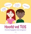 Illustratie van een meisje met rood haar en een jongen met bruin haar, met tekstballonnen.
