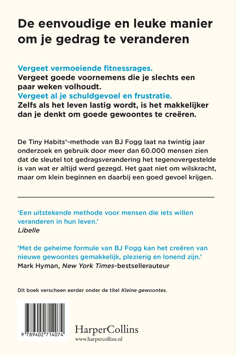 Tiny Habits - back cover