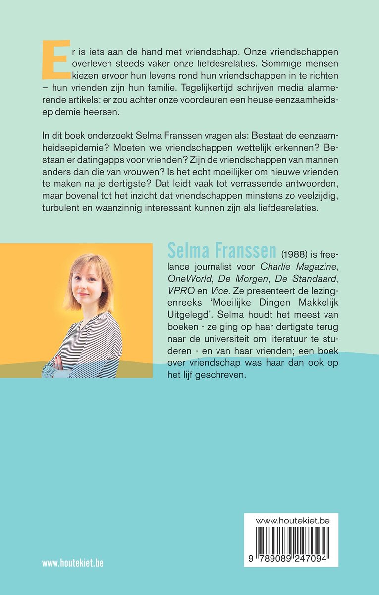 Vriendschap in tijden van eenzaamheid - back cover