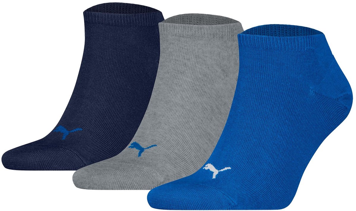 PUMA Sneakersokken Unisex 3-Pack Melange Blauw
