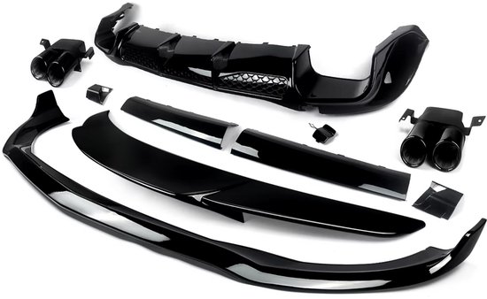 Becquet diffuseur avant – Style BS – Zwart brillant – Pour Mercedes Classe S W223 (2021-2023) – Accessoires de vêtements pour bébé auto