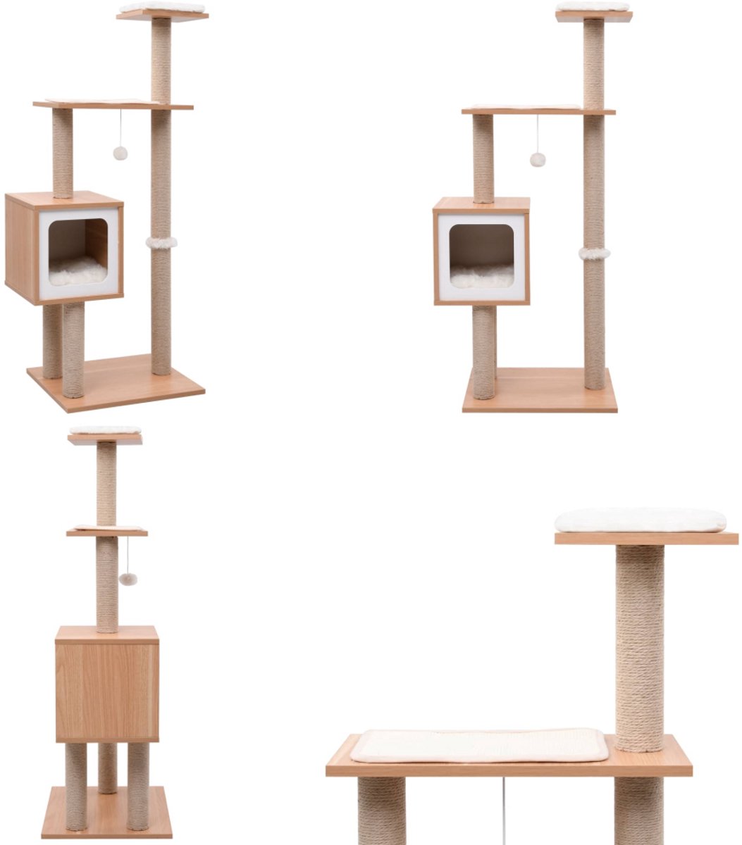 vidaXL Kattenkrabpaal met sisal krabmat 123 cm – Krabpaal – Krabpalen – Kattenbed – Kattenbedden