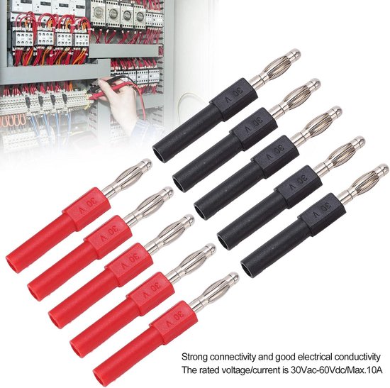 Multimeter Plug Adapter Banana Plug Connector 4mm Male naar 2mm Female Adapter voor Multimeter ...