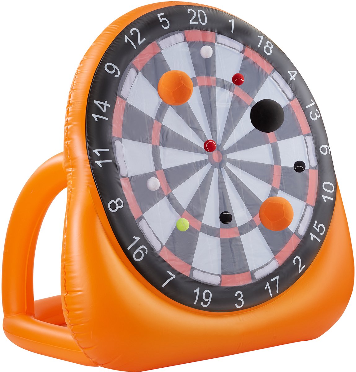 Opblaasbaar Voetbal Dartbord, Meer Dan 1,30 M Hoog, Inclusief 4 Kick Balls, 12 Tennisballen en Luchtpomp, Perfect voor Grote Tuinspellen en Kick Dart Plezier