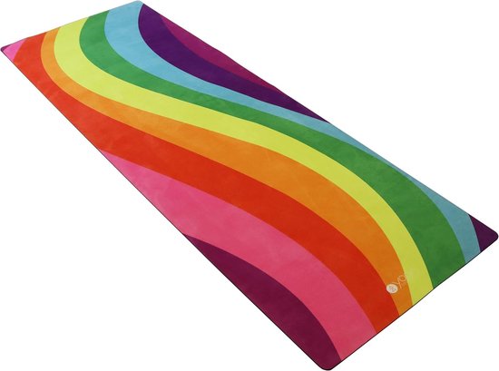 Combo Yogamat - 2-in-1 Mat en Handdoek - Ideaal voor Hot Yoga - 1 stuk - Regenboog - Eco Luxe - 3,5 mm van Merkloos — afbeelding 3