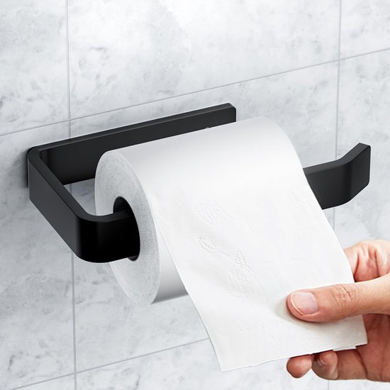 YYBO Toiletpapierhouder zonder boren, toiletpapierhouder wit, wc-papierhouder voor aan de muur, reserverollenhouder, toiletpapier voor 3 rollen, metalen toiletpapierhouder