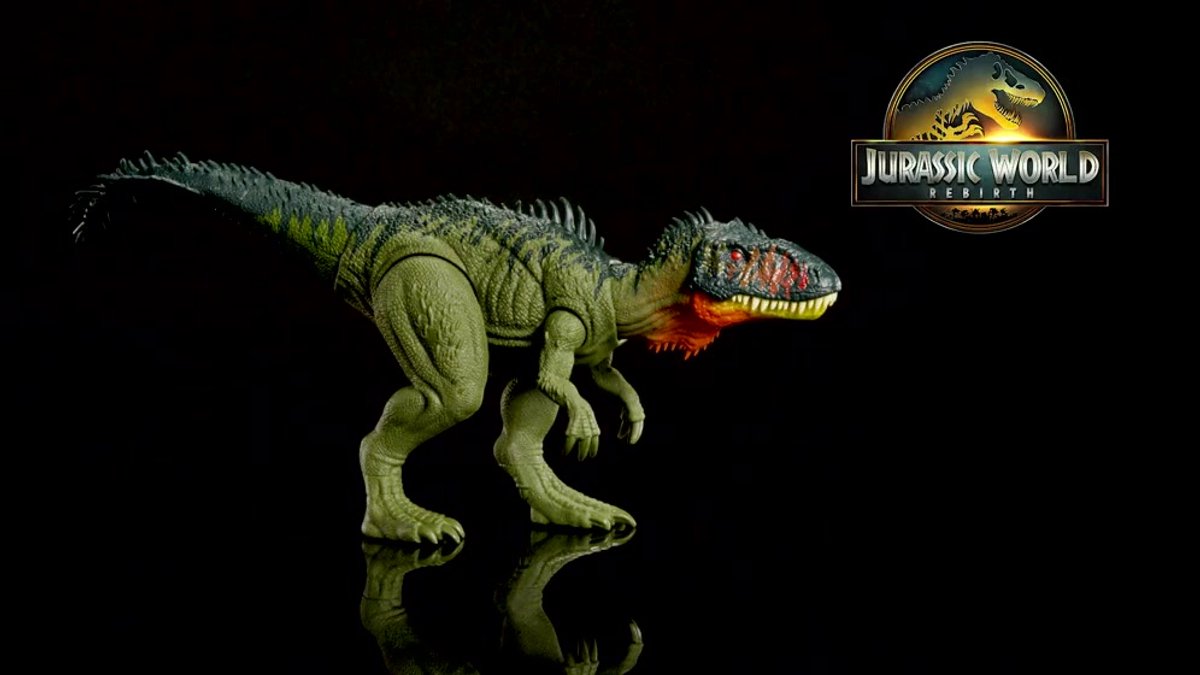 Mattel Jurassic World: De wedergeboorte booswicht dino dubbele aanval dinosaurus actiefiguur, 56 cm, met 2 aanvalsacties, getrouw aan het origineel, digitaal spel, JJP79, [meerkleurig