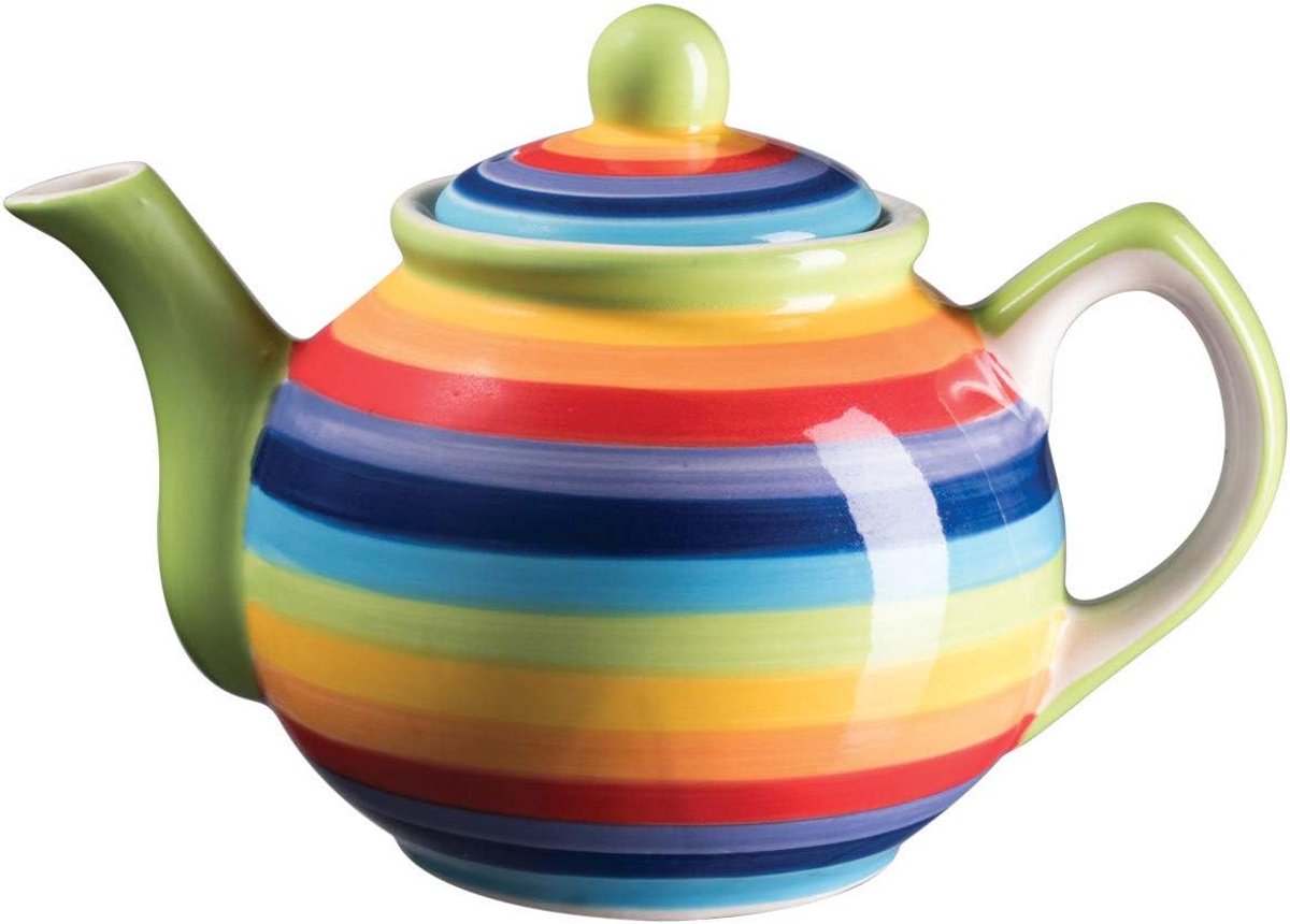 Handgeschilderde kleine theepot - kleurrijk design - 1 stuk - keramiek