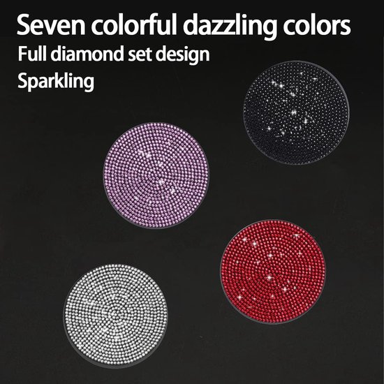 CGEAMDY Autobekerhouder, onderzetter, 2 stuks, 7 cm, bling