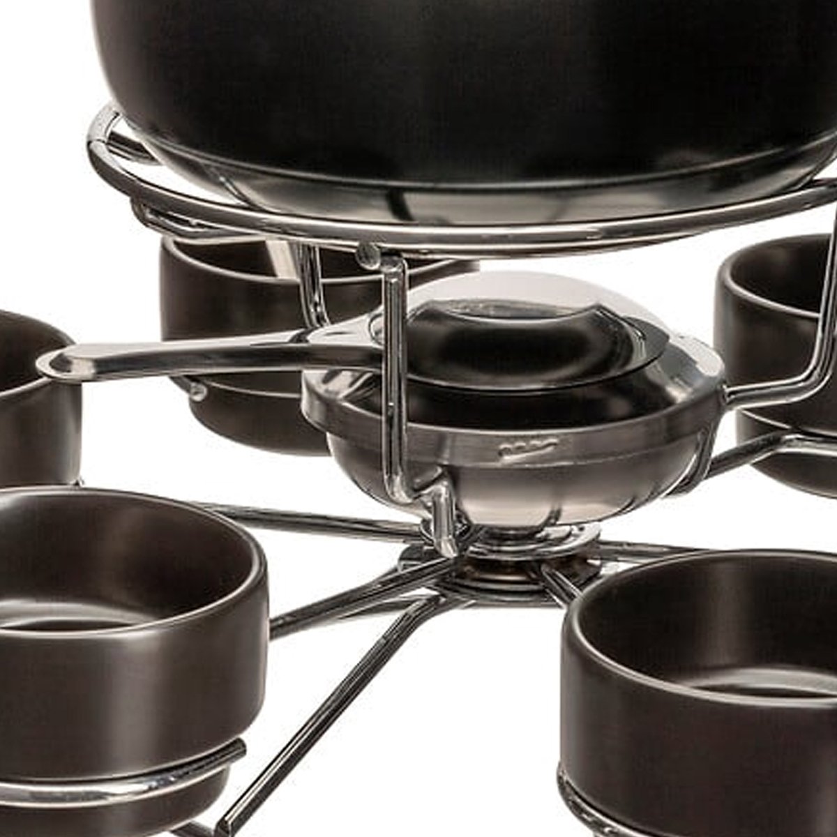 Five Fondueset - 6 personen - keramiek - zwart - draait - chocoladefondue - kaasfondue - D34 cm – foto 7