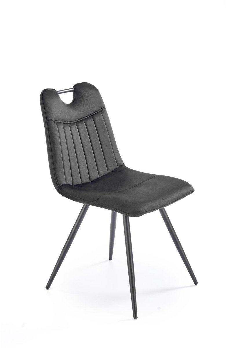 Luxury4Home W163 - Gestoffeerde Stoel - Zwart - Met Handvat - Zwart Frame