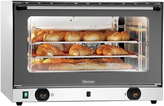 Foto: Bartscher heteluchtoven 4 niveaus en600x400 50 c 300 c 400v handmatige bevochtiging 835x765x570mm horeca oven