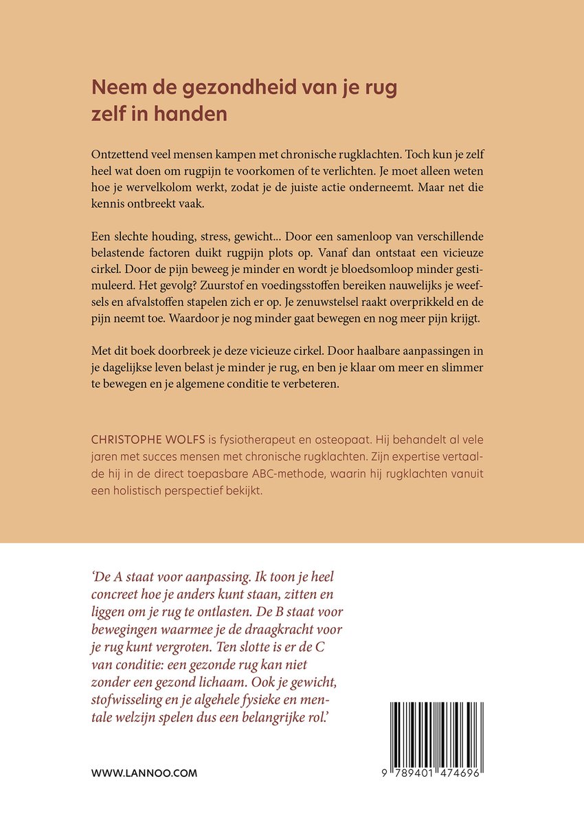 Het ABC van een gezonde rug - back cover