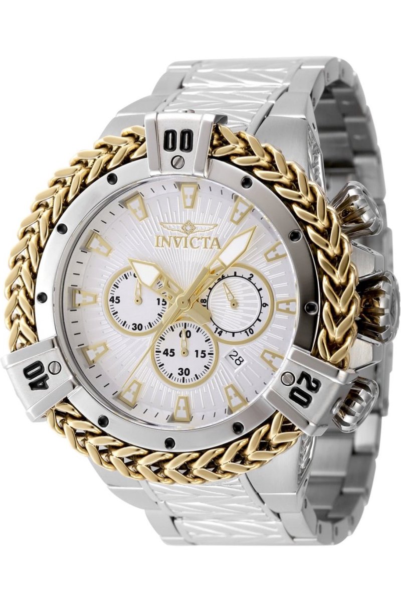 Invicta Bolt 48156 Heren Horloge - Waterdicht - Analoog - Quartz Uurwerk - Roestvrij Staal met zilveren Wijzerplaat - 54mm