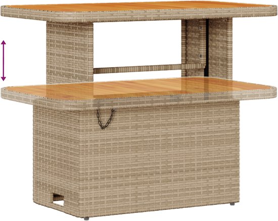 vidaXL - Tuinbank - Set - 10 - st - Beige - poly - rattan