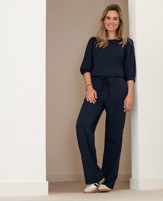 Je m'appelle Dames Broek Straight fit Met stretch - Blauw - Maat M