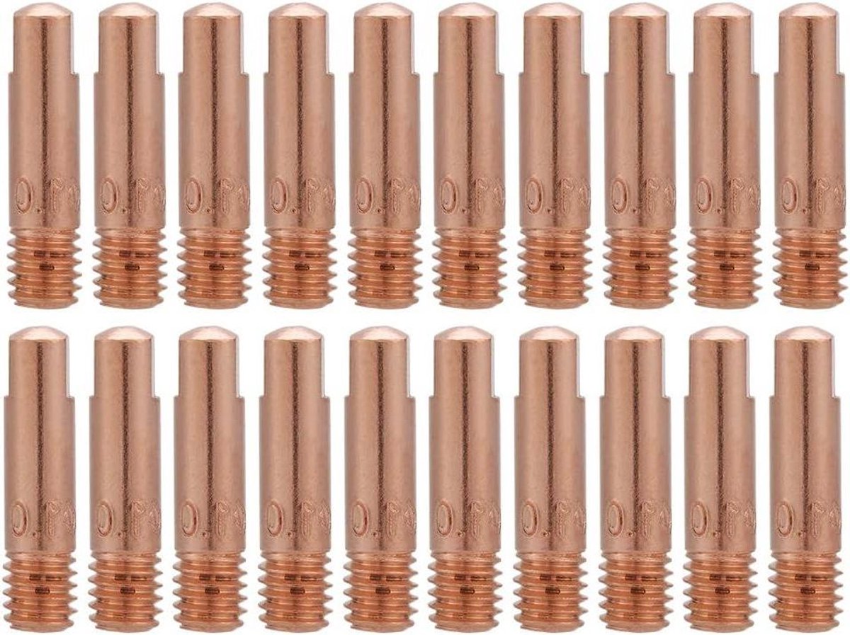 20 stuks koperen contactpunt lassproeiers stroomsproeiers contactbuisjes lasbranders laspunten voor Binzel 15AK MIG/MAG lasbrander Standaard 1.0