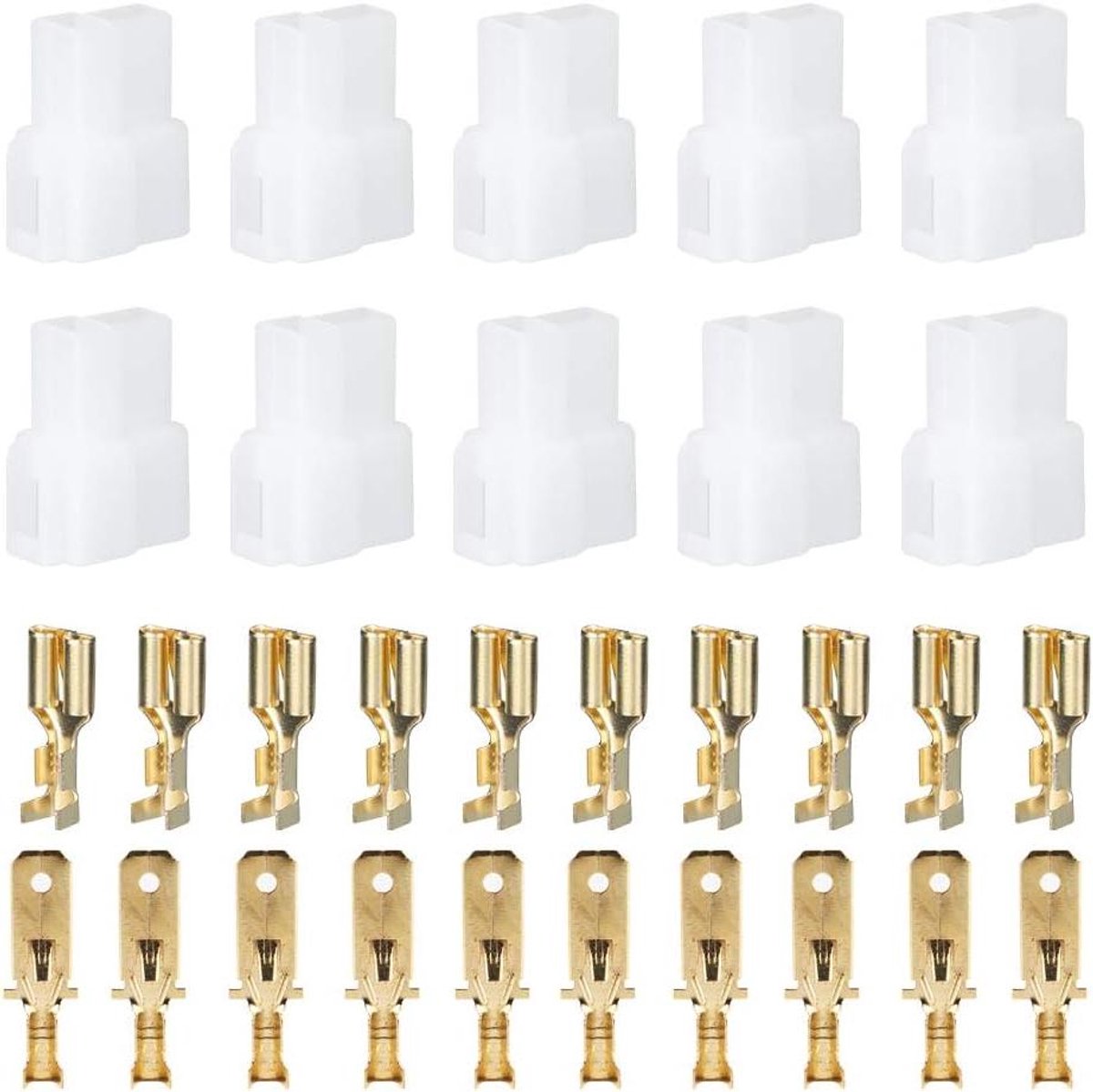 Platte stekkerset T-Type 2-pins Automotive elektrische kabelverbinders platte steekhulzen aansluiting assortiment kit voor Car FT-7800R 8800R 8900R