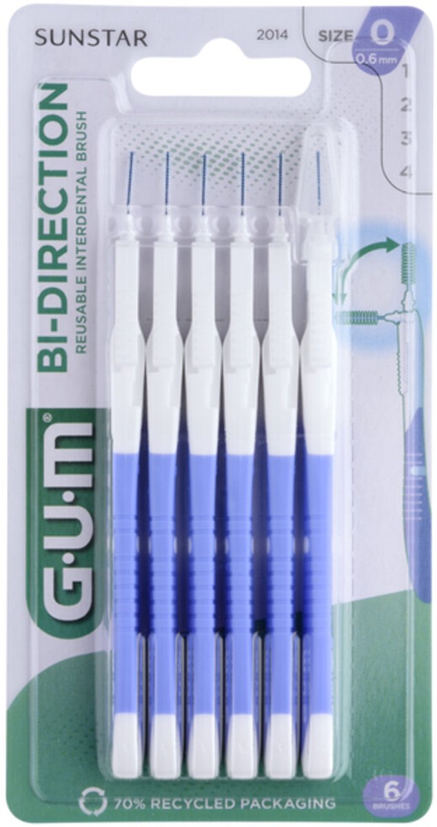 GUM Bi-Directions 0.6 mm - 4 x 6 stuks - Voordeelverpakking