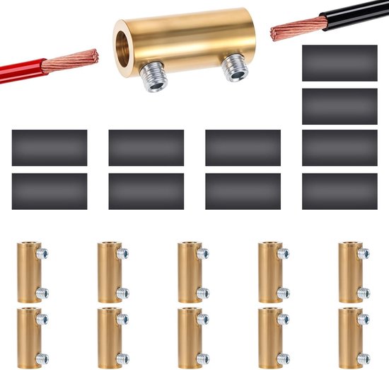Kabelconnectormoeren set van 10 stuks 60 ampère - DC-kabelverbinder met