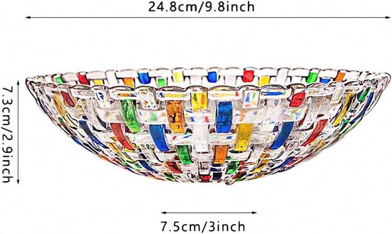 Fruitschaal Glazen fruitschaal - decoratieve gekleurde glazen schaal for fruithapjes, snoepjes - middelpunt for thuis, kantoor, bruiloftsdecor, fruit, snack, dessert, server Fruit mand(L