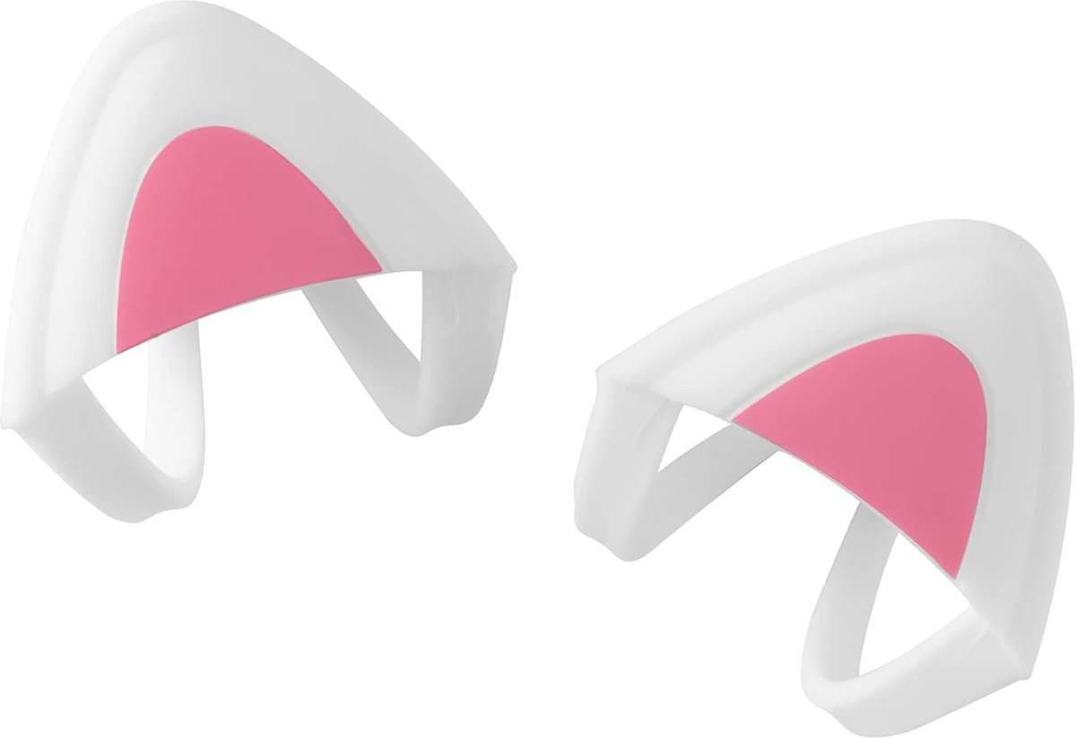 Kattenoortjes voor Koptelefoon - Silicone Oren voor Overear Hoofdtelefoons (2,5-3,8 cm) in Wit/Roze