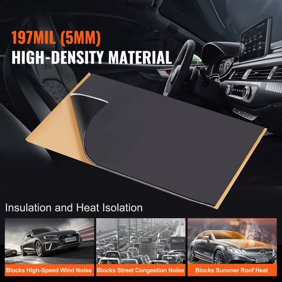 Auto Geluidsisolatiemateriaal, 200 mil 2,3 m², Butyl Auto Geluidsdempers, Geluids- en Vibratieisolatie voor Voertuigen — afbeelding 4