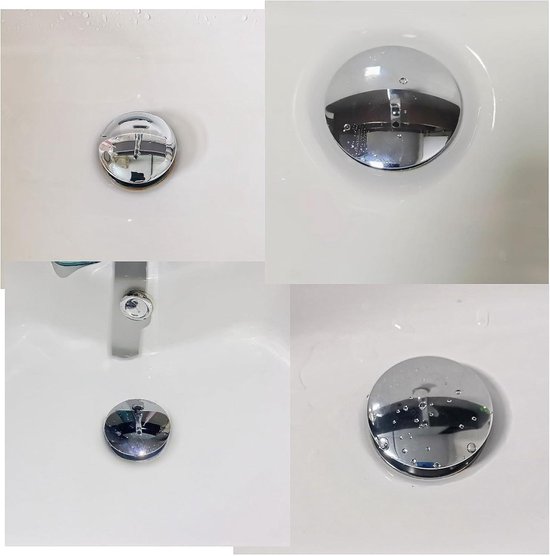 Badkamer Push Pop-Up Click Clack Plug Stopper, Gootsteen Afvoer Plug Plug Stopper, Afvoer Sink Afval Plugs, Wastafel Keuken Badkamer Wastafel Drukknop Plug Stopper Messing Verchroomd