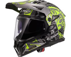LS2 MX702 Pioneer II Rangi H-Vis Geel 06 Adventure Motorhelm - Maat S - Helm