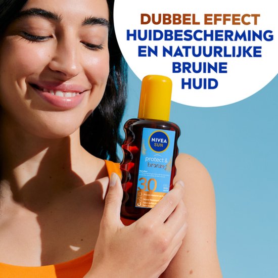 NIVEA SUN Protect & Bronze Zonnebrand Olie Spray SPF 30 - Zonnespray - Waterproof - Zonneolie - 200 ml